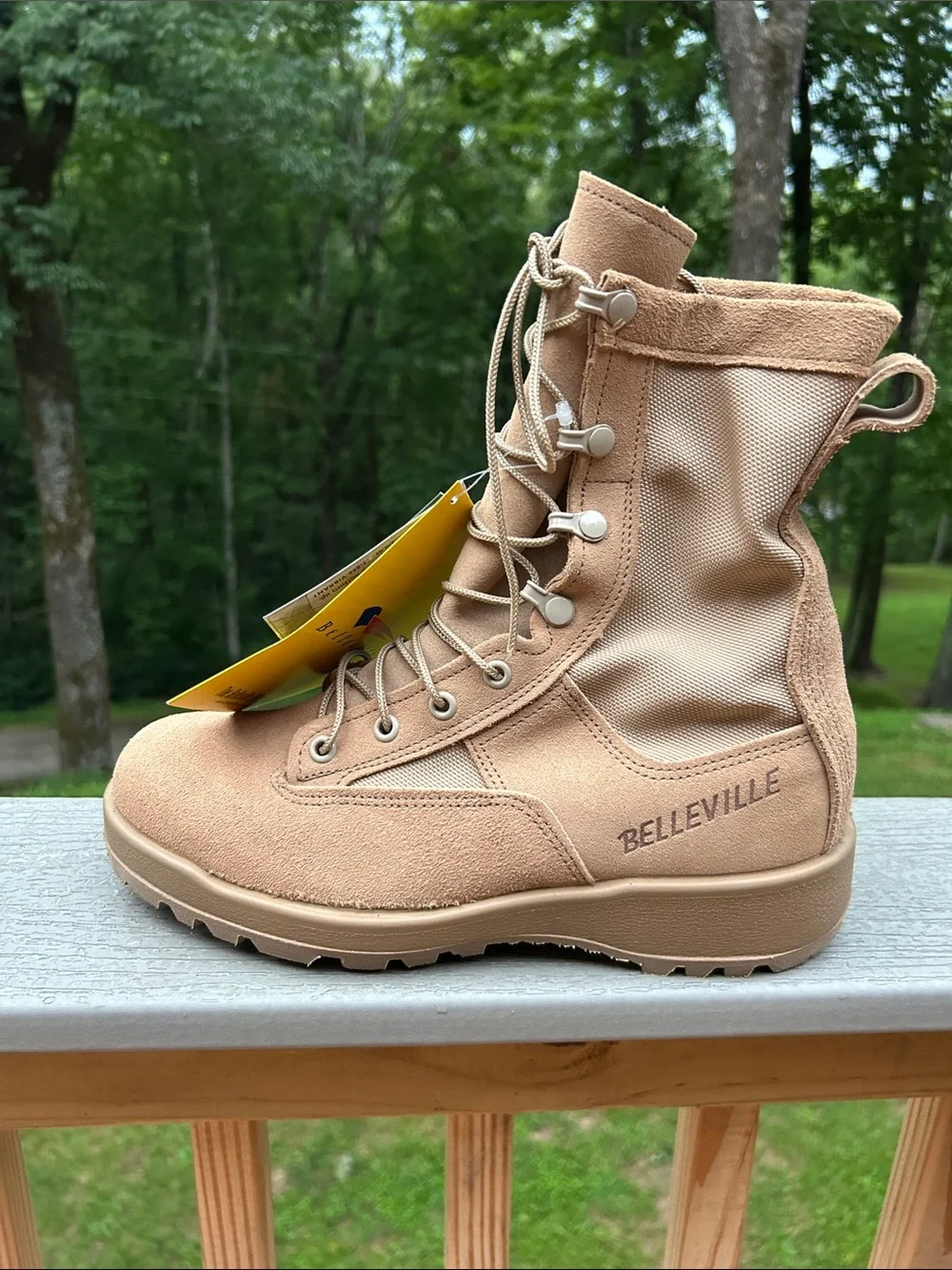 Belleville Mens Waterproof Flight & Combat Boot, Tan, 6.5 regular